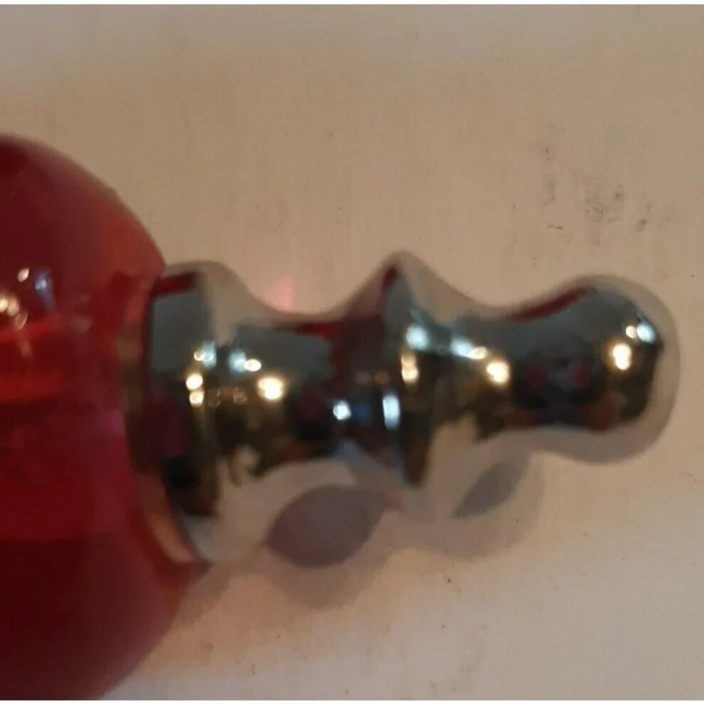 3 Red Acrylic Serving Pieces Charcuterie Cheese Dips Holiday